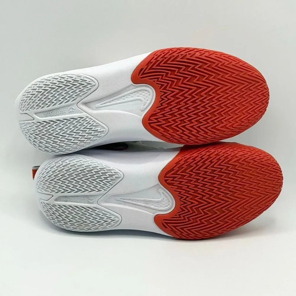 Nike Air Zoom GT Cut 3 in White Picante Red Lace Up Low Sneakers - Grade School